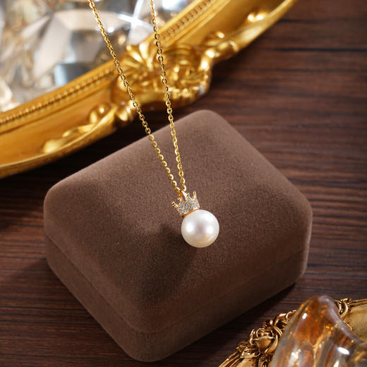 子佩集【加冕时刻】银S925珍珠惜王妃套链项链【P2991】镀金皇冠2602 商品图1