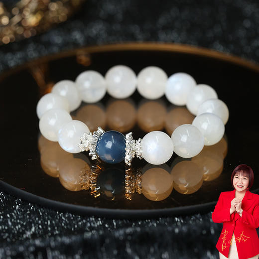 【祈愿吉品】「蓝月星辰」海蓝宝白月光手链情人节礼物 商品图0