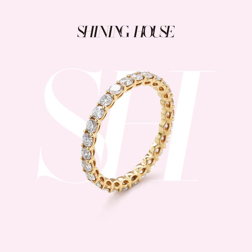 ShiningHouse[培育] 18k金钻石戒指 排钻戒指1克拉钻人工真钻人造钻石K金戒指设计感简约钻石戒指悦己送礼臻选【此商品不支持7天无理由退货退款】预计3日发货 商品图0