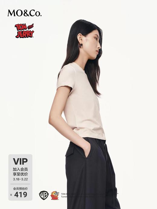 F033171春夏季新款时尚百搭印花圆领水溶汤钻工艺短袖T恤 商品图7