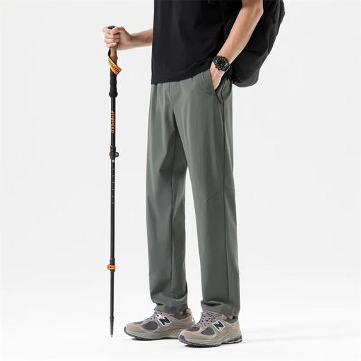 F033130夏季男士薄款3D立裁激光打孔透气速干松紧腰冰丝弹力纯色户外休闲裤 商品图12