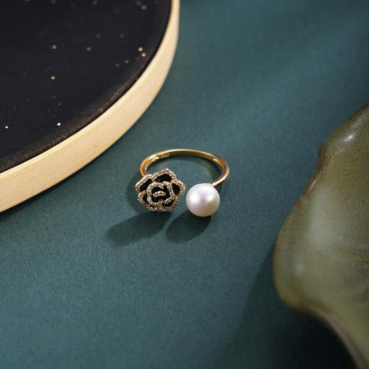 子佩集【暗夜玫瑰】银S925珍珠惜王妃戒指【R2063】双色黑玫瑰2602 商品图2