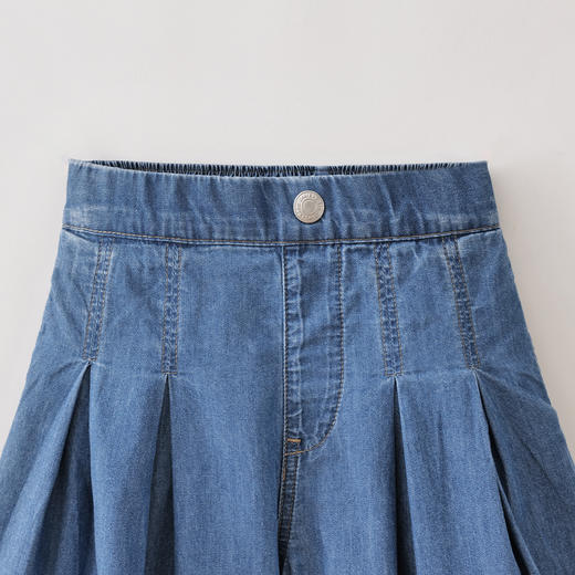 马克珍妮复古软牛仔女童七分A版裙裤2026年夏装新款560655 商品图3