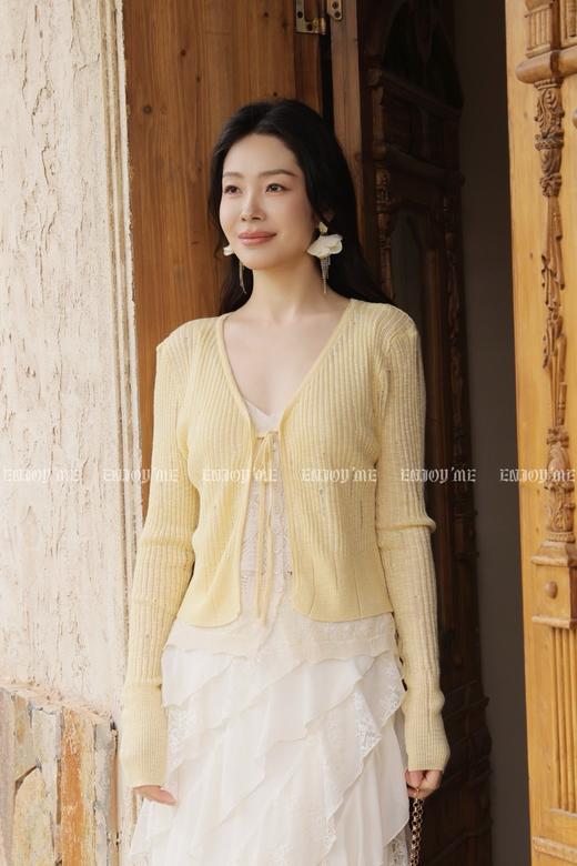 【门店同款】ENJOY夏季奶霜蕾丝针织上衣 170993076 商品图1