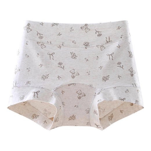 雀说 【4条】碎花纯棉平角内裤女10A抗菌加长裆高腰四角短裤CM-22 商品图3