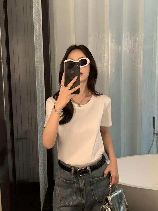 外贸工厂订单余！ 质感敲好的水溶棉基础款短袖T恤！ 商品图2