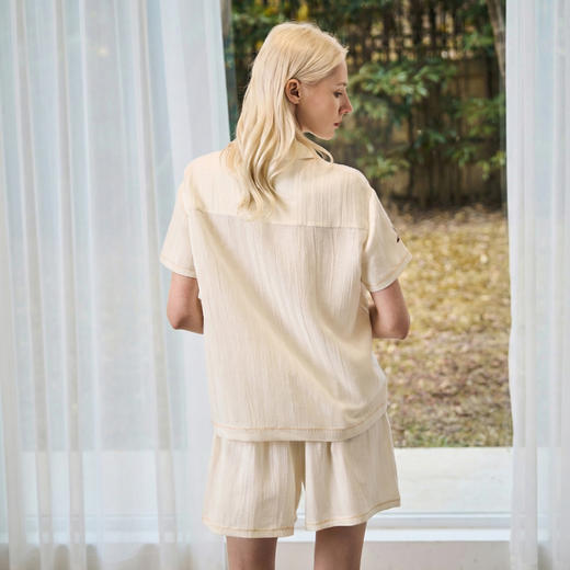 Solo seta女士桑蚕丝汉麻短袖短裤睡衣套装度假风可外穿家居服 商品图4