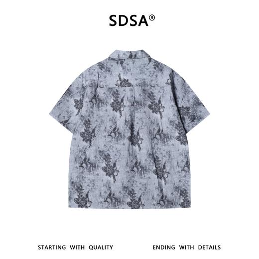 SDSA男装2026新款高贵轻奢美式复古植物花卉短袖衬衫百搭时尚上衣 商品图4