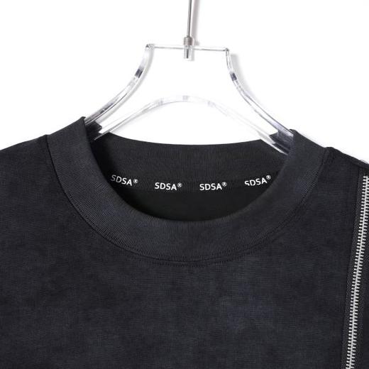 SDSA男装2026新款轻奢潮牌下摆拼接斜拉链设计圆领短袖T恤百搭 商品图2