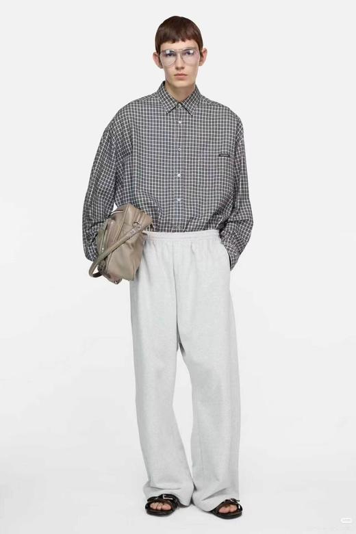 F0331131左胸袋logo徽标韩系慵懒风薄款格子宽松休闲外套长袖衬衫 商品图7