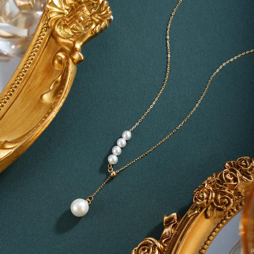 子佩集【潮汐女神】银S925珍珠惜王妃套链项链【MLTL064】吊球镀金2602 商品图1