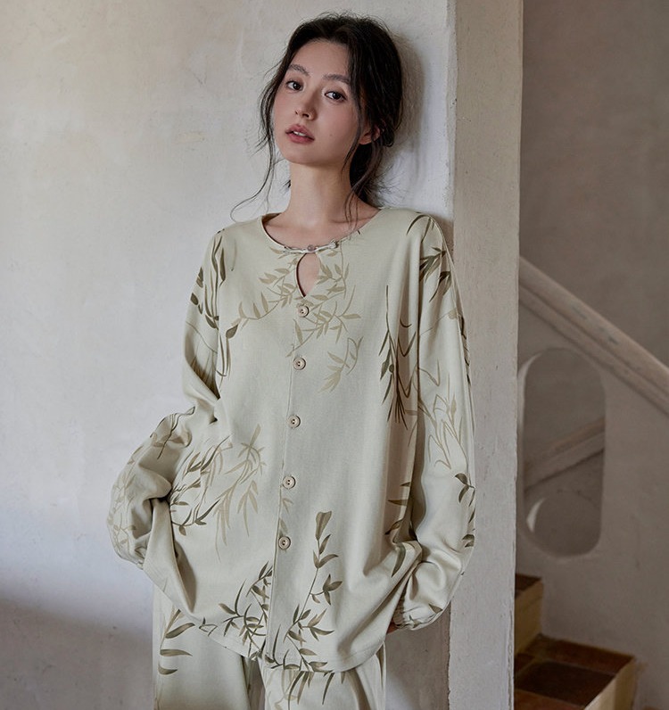 【10天左右发丨水柔棉竹语心声家居服】独具新中式风格，自带清冷感！面料柔滑软糯，触感细腻！宽松舒睡，透气亲肤！【LS-X】