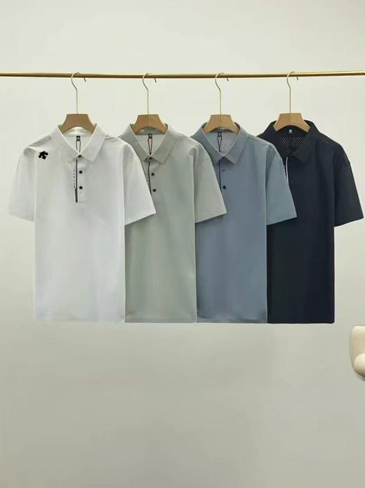 F0331142后背激光穿孔高度透气高弹力无浪压胶体闲跑步短袖POLO衫 商品图0