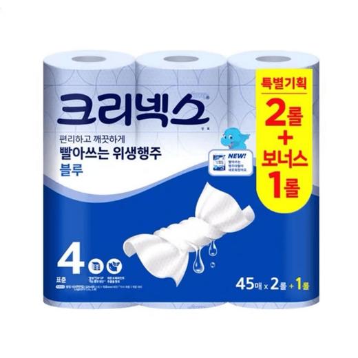 克丽奈斯 一次性懒人抹布45张*3卷装 크리넥스  빨아쓰는위생행주블루45매*3롤 商品图0