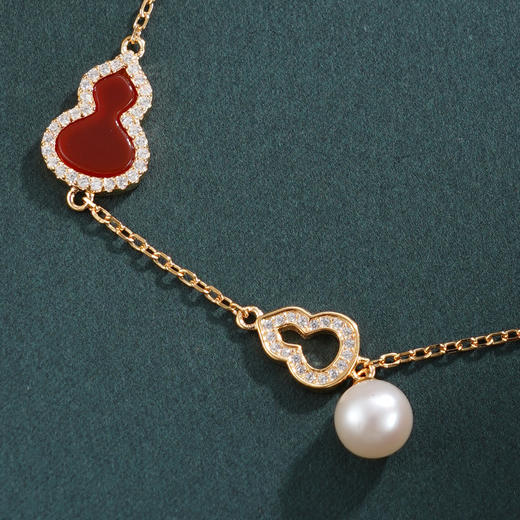 子佩集【福禄欢颜】银S925珍珠惜王妃手链【W6564】双色红葫芦2602 商品图2