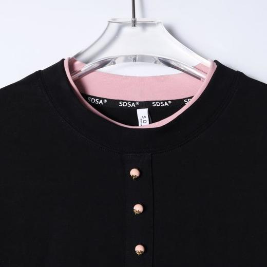 SDSA男装2026新款高贵轻奢潮牌撞色拼接假两件短袖T恤百搭时尚 商品图1