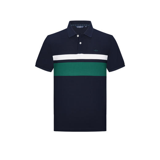 【纯棉】德鲨新款短袖翻领T恤男条纹撞色休闲上衣POLO衫2026夏季 商品图4