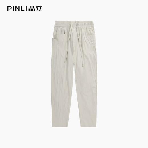 PINLI品立2026春季新款男纯色百搭松紧腰直筒休闲长裤GD262117034 商品图3