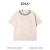 SDSA男装2026新款轻奢高街扎染领口镶珠子设计圆领短袖T恤百搭 商品缩略图0