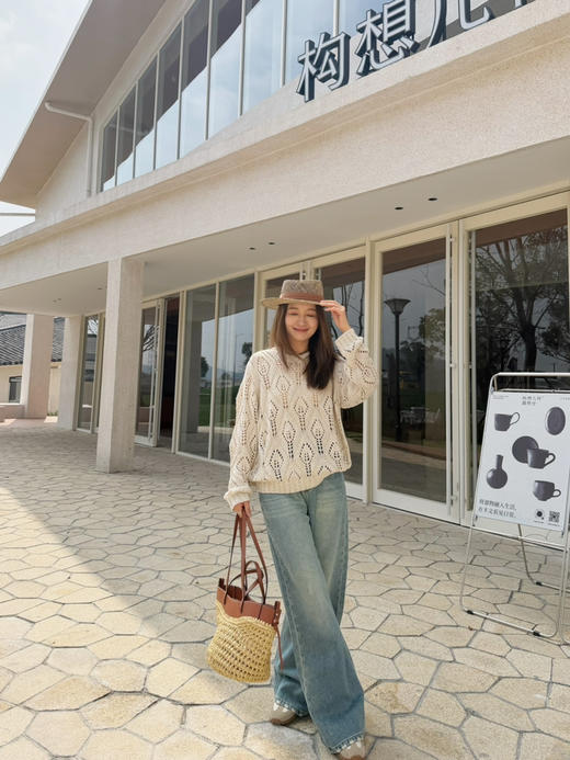 2603506   🇮🇹Accademia 镂空菱格 珠片花纱 套头衫 商品图6