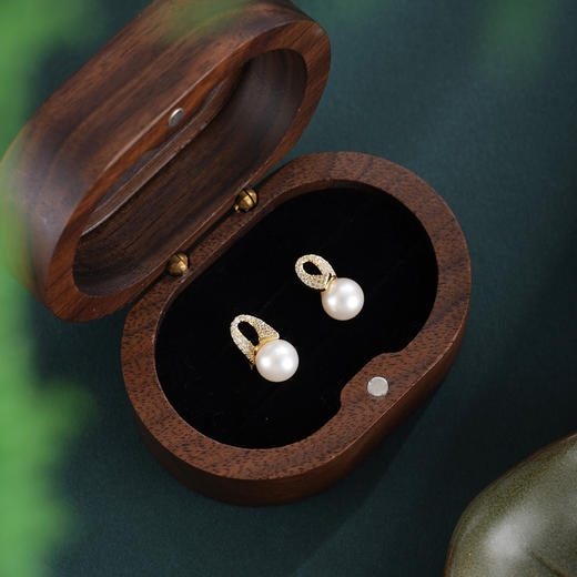 子佩集【温柔守候】银S925珍珠惜王妃耳钉【E4969】双色丝带环形2602 商品图3