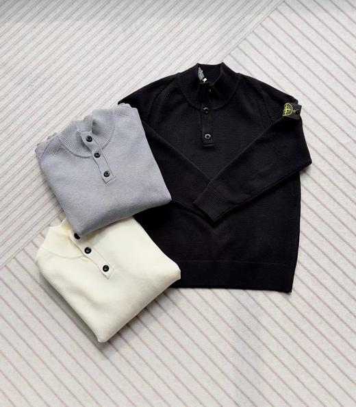 F0331119棉毛混纺半纽扣高领柔软舒适亲肤针织套头毛衣 商品图2