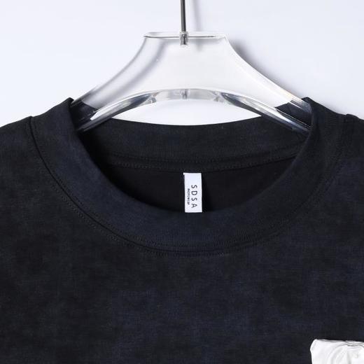 SDSA男装2026新款高贵轻奢潮牌扎染立体玫瑰装饰圆领短袖T恤百搭 商品图1