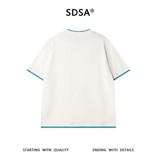 SDSA男装2026新款高贵轻奢潮牌撞色拼接假两件短袖T恤百搭时尚 商品图4