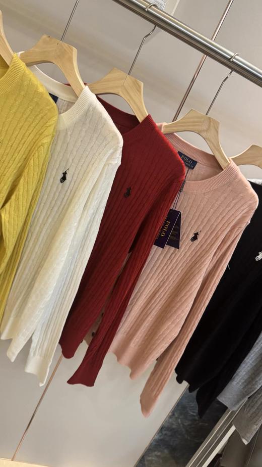 F033118春季新款纯色小马刺绣麻花绞花针织羊毛开衫圆领开衫长袖 商品图5