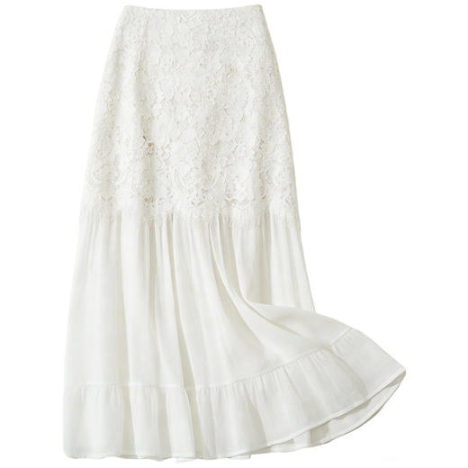 「自」全新升级【铂金会员146/天猫189/差价43】(10241)洛诗琳气质网纱拼接蕾丝半身裙女2026夏季高腰显瘦包臀裙 商品图4