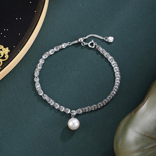 子佩集【涟漪寄情】银S925珍珠惜王妃手链【YB7487】双色凤尾纹2602 商品图1