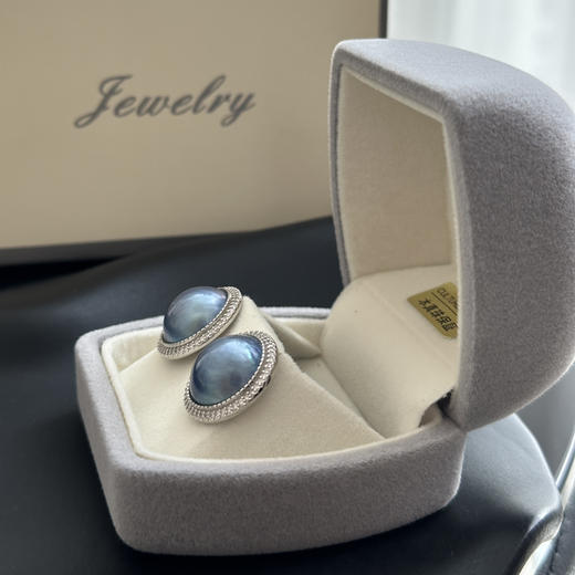 耳间C位气场王｜14-15mm海水马贝耳钉 商品图3