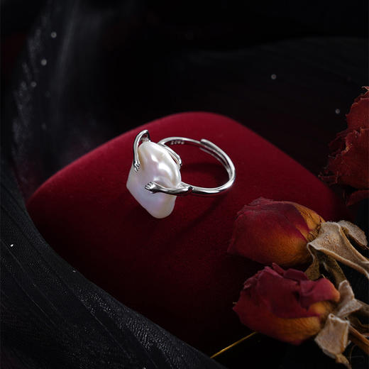 子佩集【守护拥抱】银S925珍珠惜王妃戒指【SPR0480002】13*17mm巴洛克方块手2512 商品图2