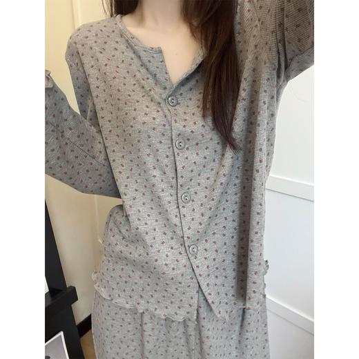 【2026春季睡衣集锦】韩系碎花设计印花亲肤纯棉睡衣女春秋款开衫长裤家居服套装可外出 商品图0