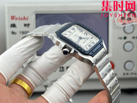 GF卡地亚山度士系列 山度士大号 钢带款 间蓝方形男士腕表 绝对是绕不开的经典 表径39.8mm 商品图6