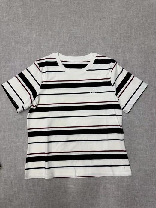F033170春夏新款时尚百搭全棉高克重面料条对条设计短袖T恤 商品图11