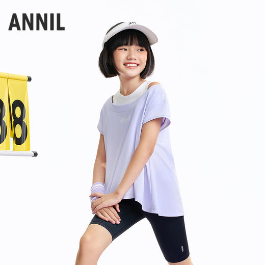 女童圆领短袖针织衫夏季新款安奈儿童装EG621686 商品图2