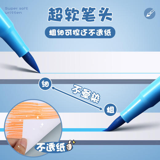 【曼龙严选】软头水彩笔小学生用绘画套装 彩色彩笔学生用24色可洗画画笔 商品图2