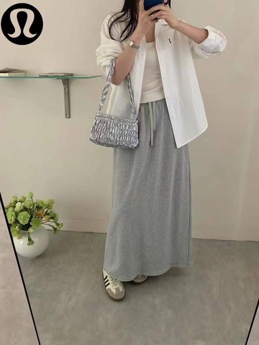 F033156春季新款中性百搭水洗毛圈半裙直筒垂坠休闲中长裙 商品图13