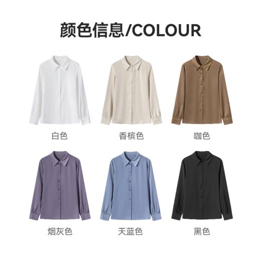 茧墨 雅致气质经典百搭仿缎面衬衫 法式时尚复古休闲通勤优雅知性减龄衬衣 商品图8