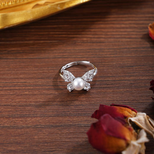 子佩集【绚烂重生】银S925珍珠惜王妃戒指【R2122】双色蝴蝶2602 商品图2