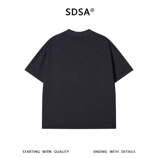 SDSA男装2026新款高贵轻奢潮牌几何线条磨破圆领短袖T恤百搭时尚 商品图1