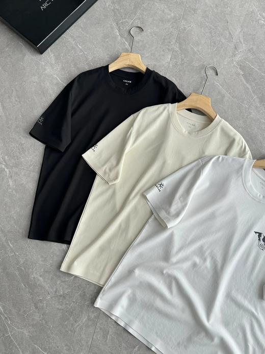 F0331108夏季新款时尚百搭亲肤压胶液氨无痕圆领短袖T恤 商品图4