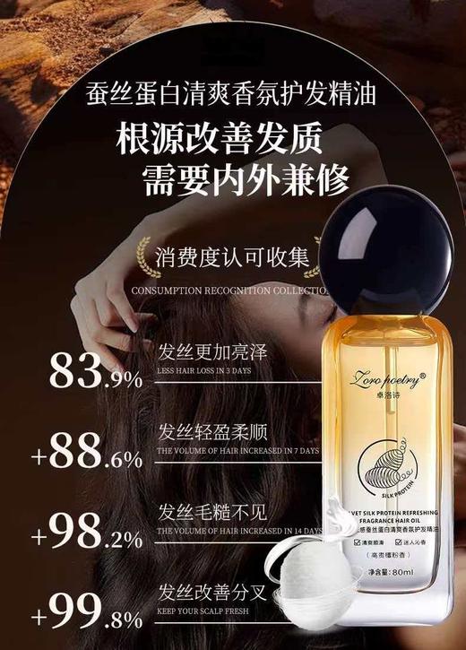卓洛诗天鹅绒感蚕丝蛋白清爽香氛护发精油（80ml） 商品图3