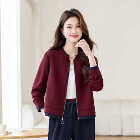 棒球服外套女装新款春季洋气正肩休闲短款夹克上衣LYW85301
