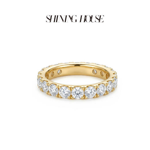 ShiningHouse[培育] 18k金钻石戒指 排钻戒指克拉钻人工真钻人造钻石K金戒指设计感简约钻石戒指悦己送礼臻选【此商品不支持7天无理由退货退款】预计3日发货 商品图1