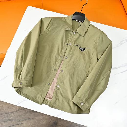 F033112春夏季新款亲肤顺滑抗皱耐磨防水防风男士翻领衬衫式夹克衫 商品图8