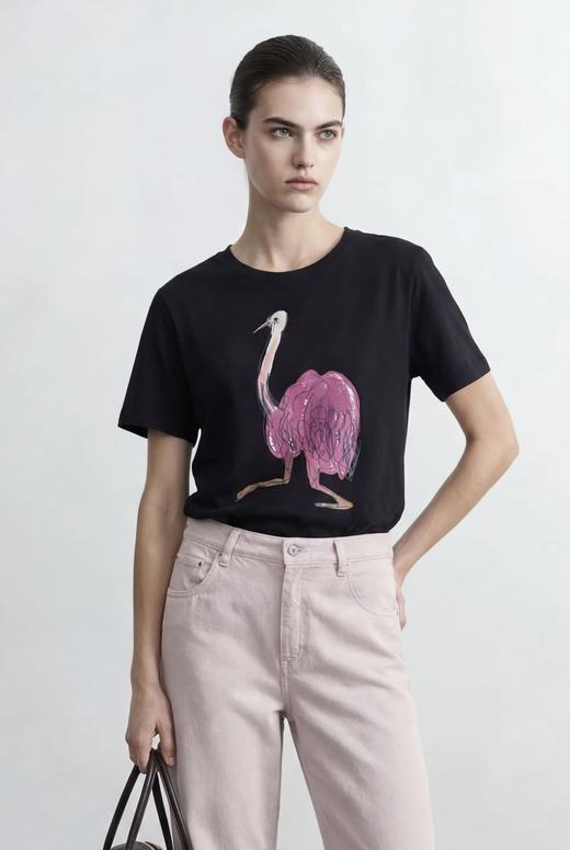 二店y 【XT6077】江南家！艺术涂鸦印花长绒棉圆领宽松T恤 商品图6