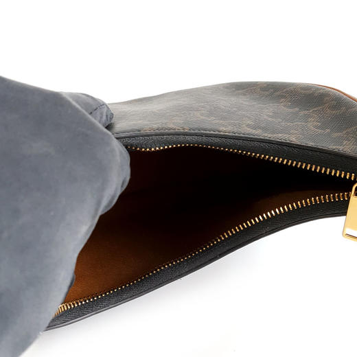 【95新】CELINE思琳193952BZJ.04LU棕色凯旋门老花AVA豌豆包腋下包单肩包女士270326TJ17 商品图8