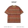 SDSA男装2026新款轻奢美式复古民族风撞色圆领短袖T恤百搭上衣 商品缩略图0
